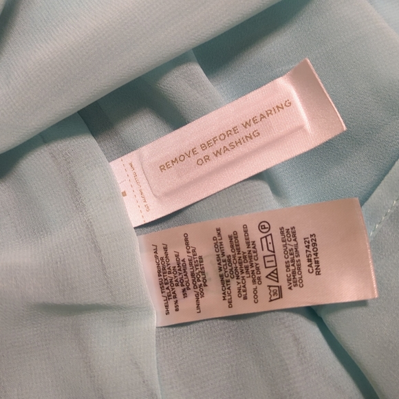 Loft soft teal ruffle neck dress - Picture 5 of 6